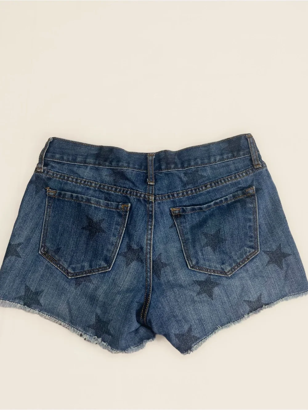 Old Navy The Diva Star Print Denim Cutoff Shorts Size 2 Y2K